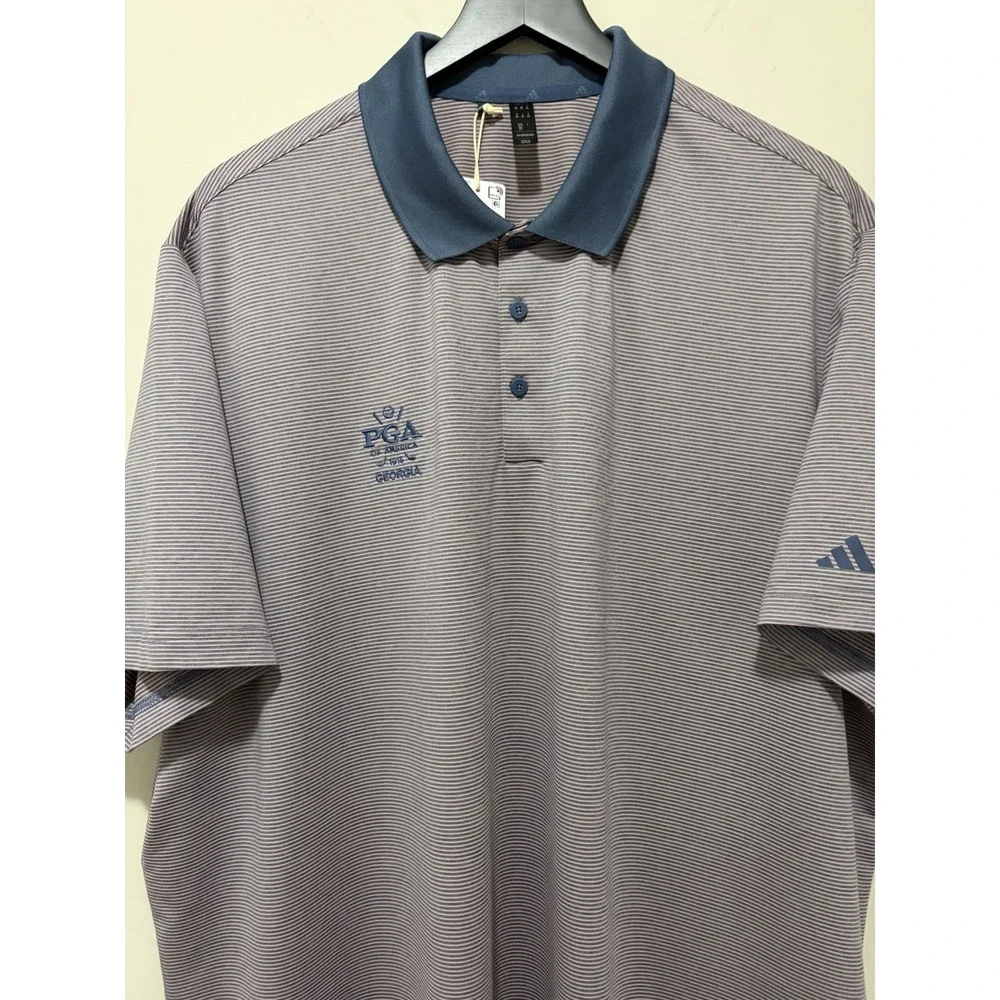 Adidas PGA of America Georgia Golf Polo Mens 3XL Ottoman Striped NWT